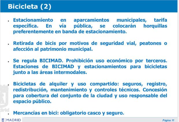 El ayuntamiento de Madrid ha presentado la nueva Ordenanza de Movilidad